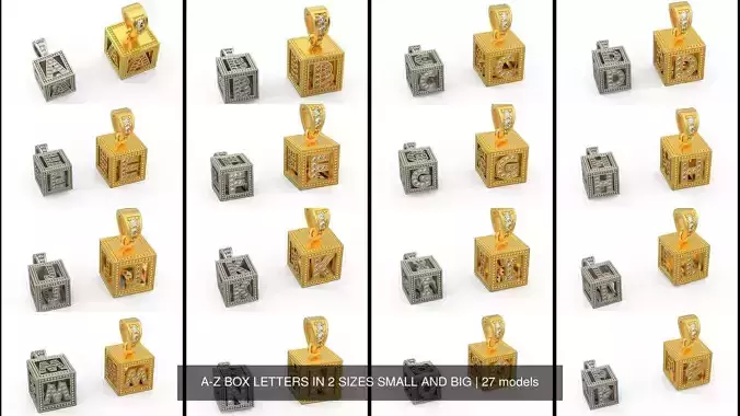 A-Z BOX LETTERS IN 2 SIZES SMALL AND BIG 3D Model Collection