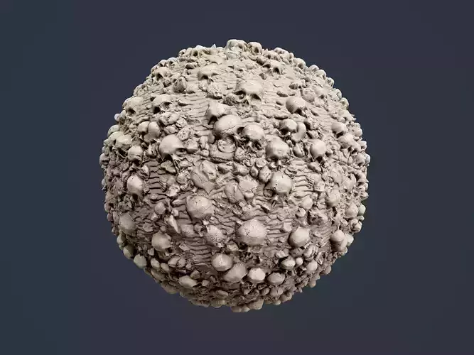 Skull Bones Horror Seamless PBR Texture 25