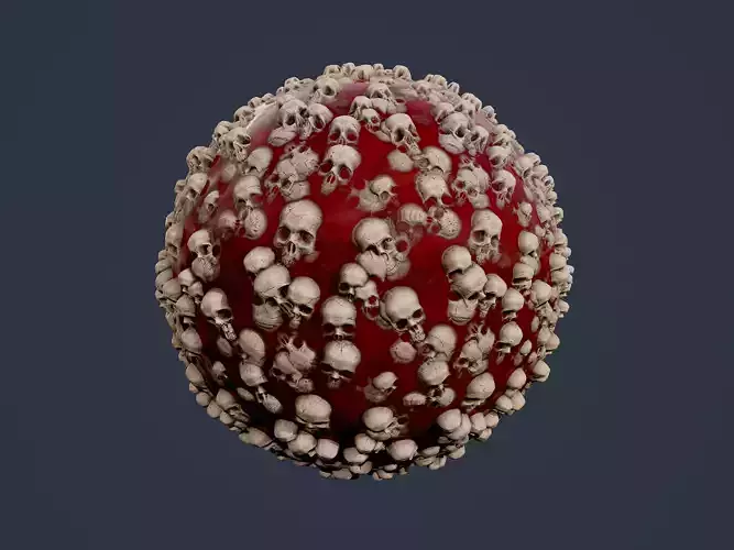 Skull Bones Horror Seamless PBR Texture 31