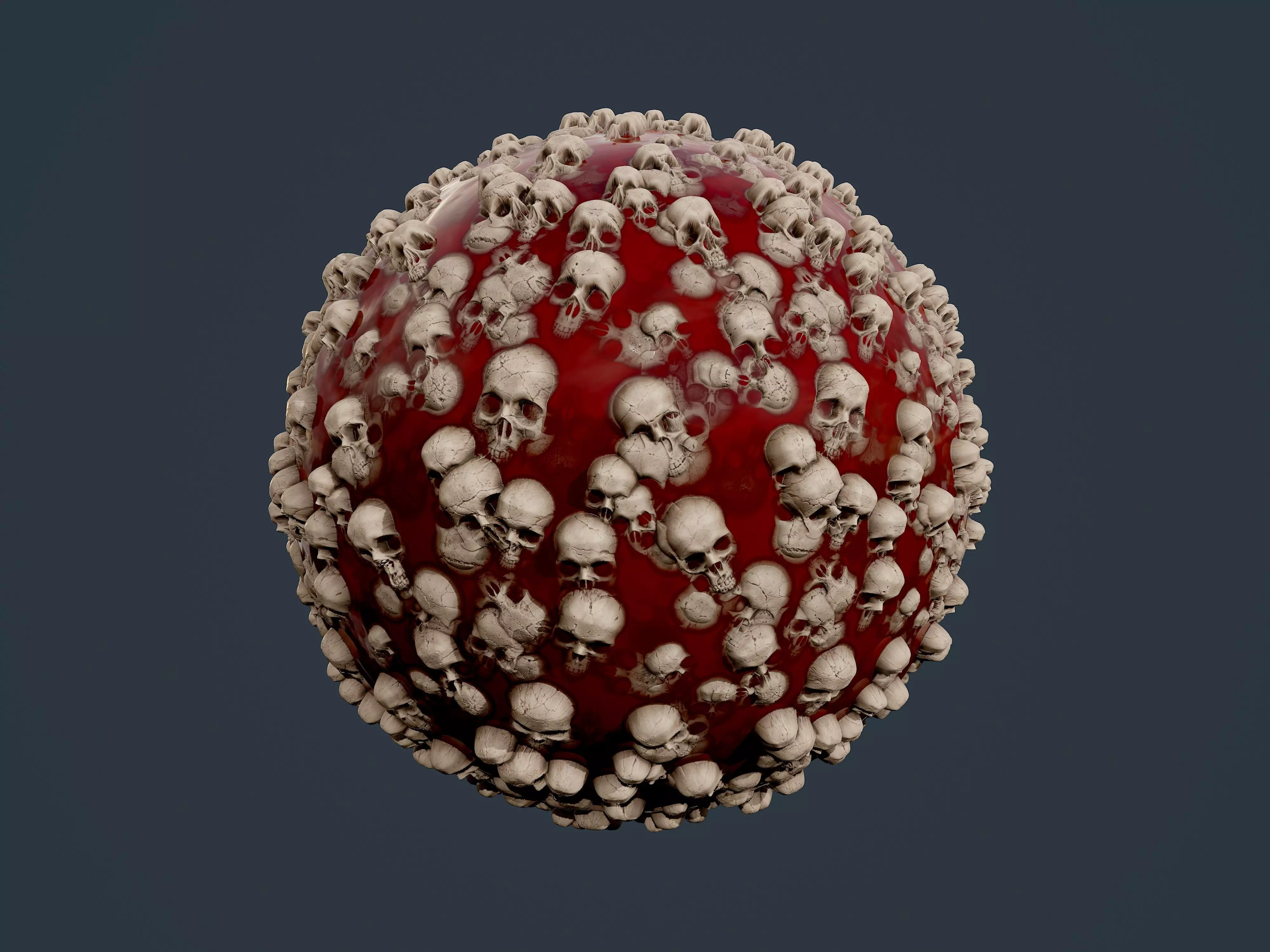 Skull Bones Horror Seamless PBR Texture 31 Texture_0