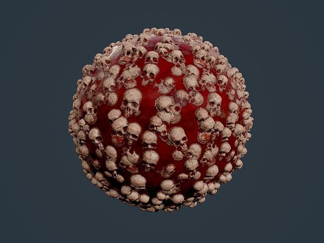 Skull Bones Horror Seamless PBR Texture 32 Texture