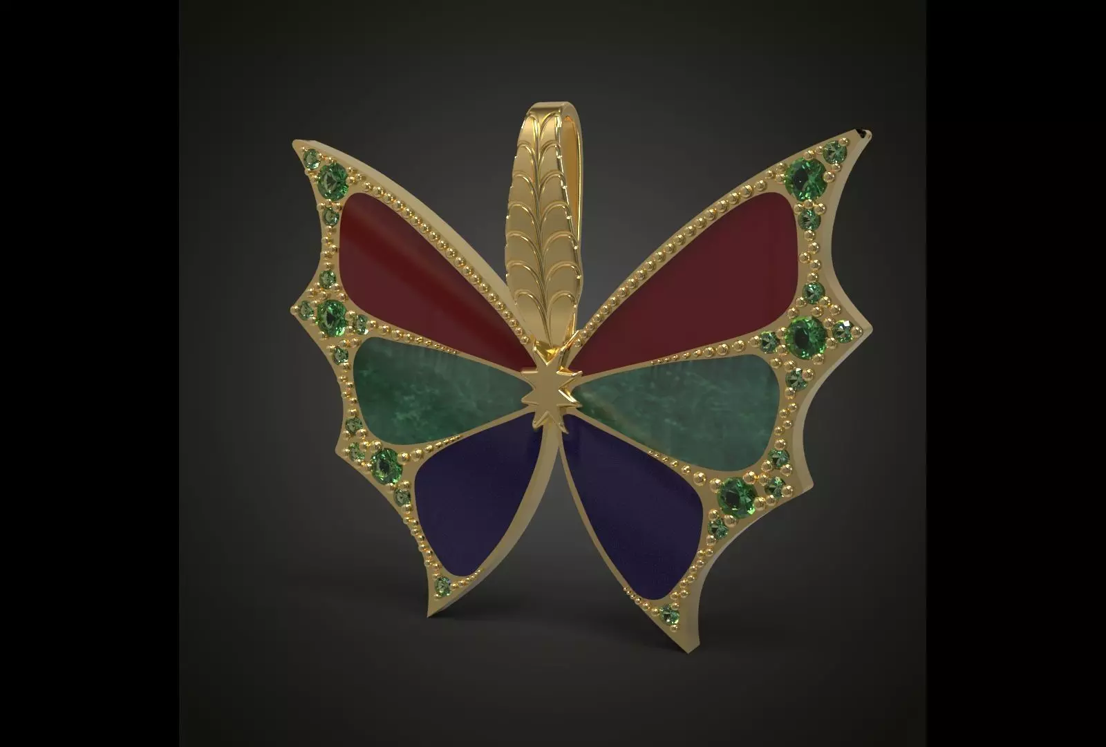 butterfly 3D with leaves Free 3D print model