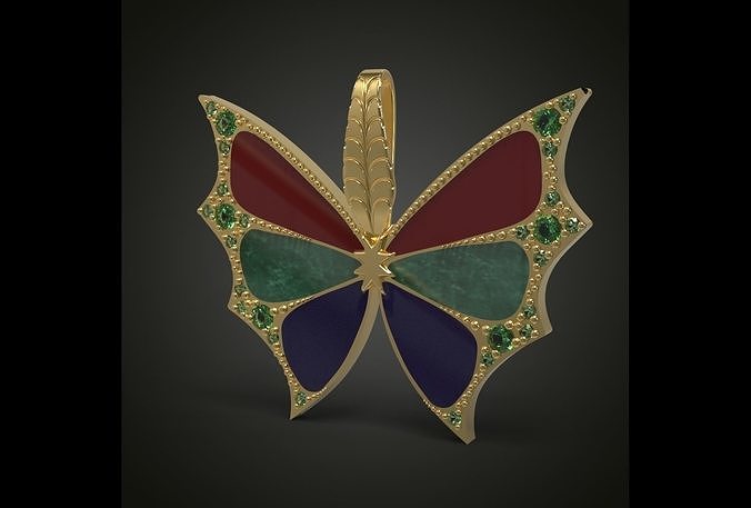 butterfly 3D with leaves Free 3D print model