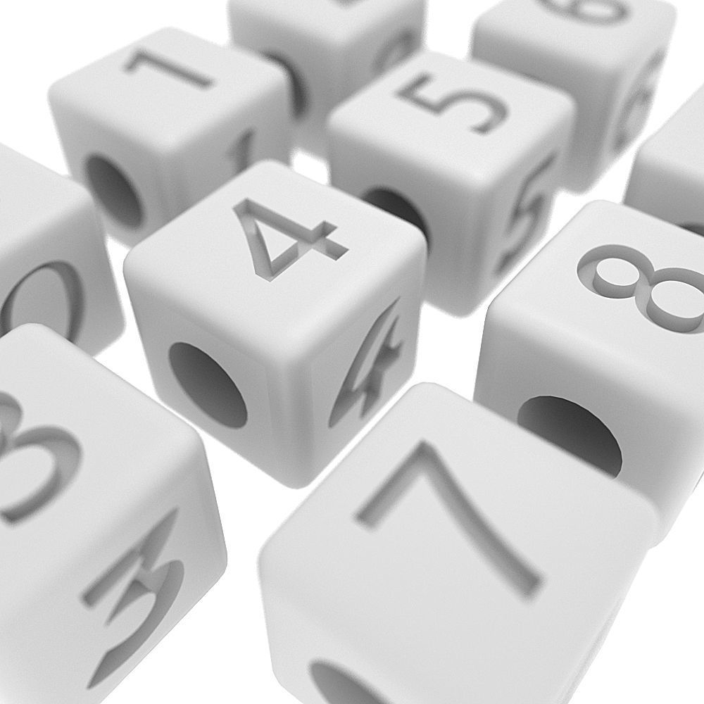 Letters Bracelet ALL NUMBERS COLLECTION 3D print model_2