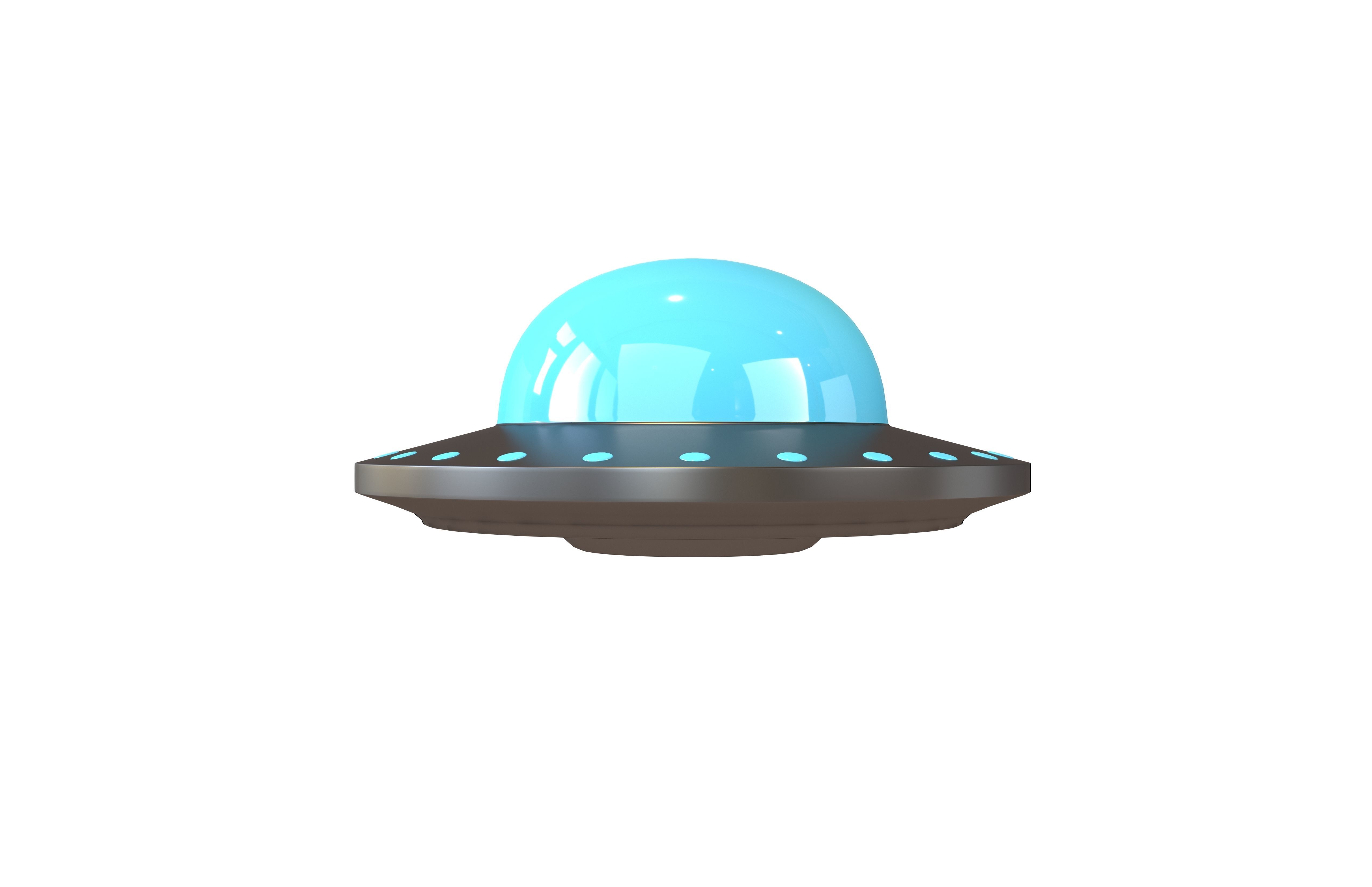 Cartoon UFO v1 002 Low-poly 3D model_1