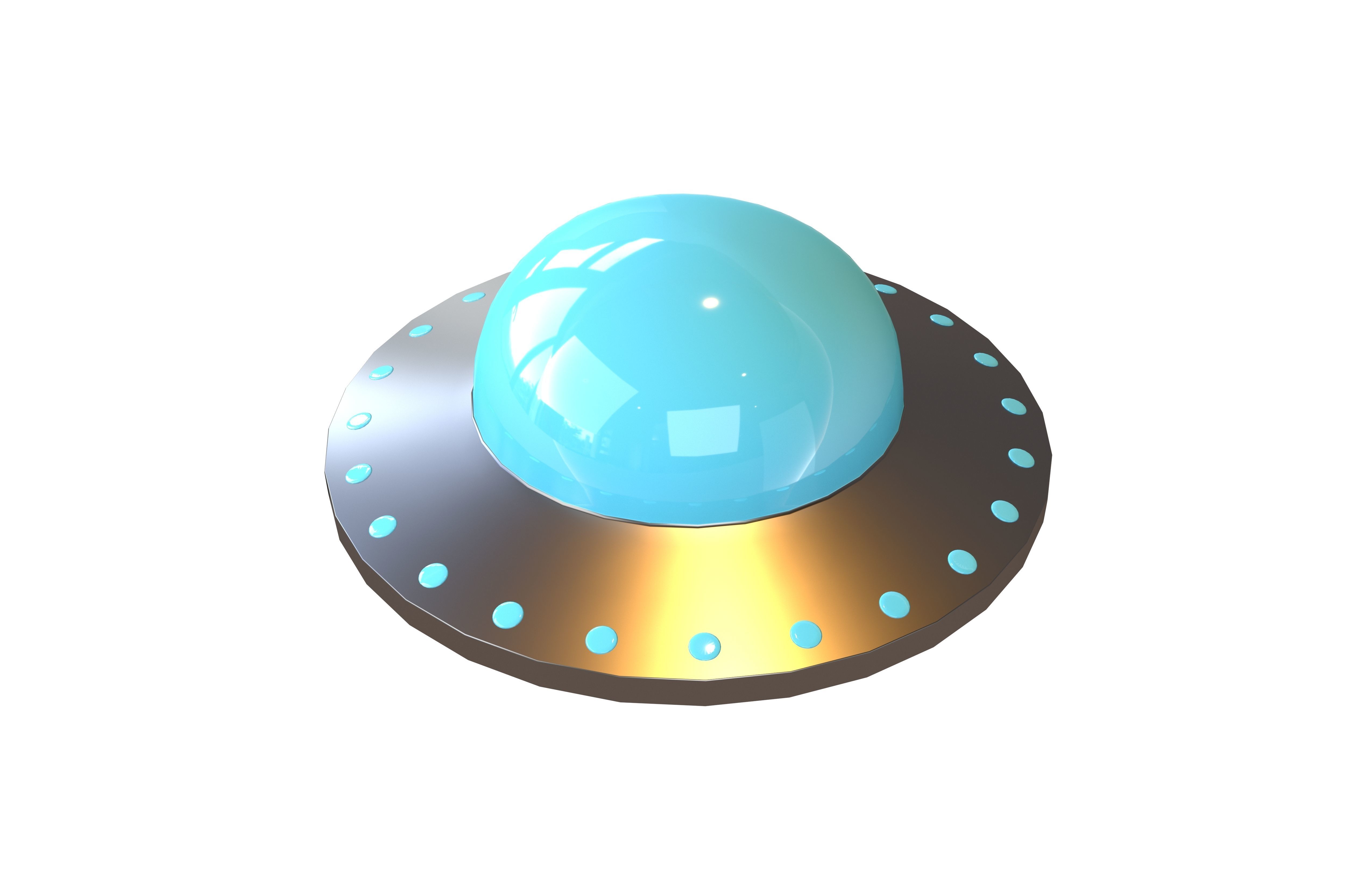 Cartoon UFO v1 002 Low-poly 3D model_3