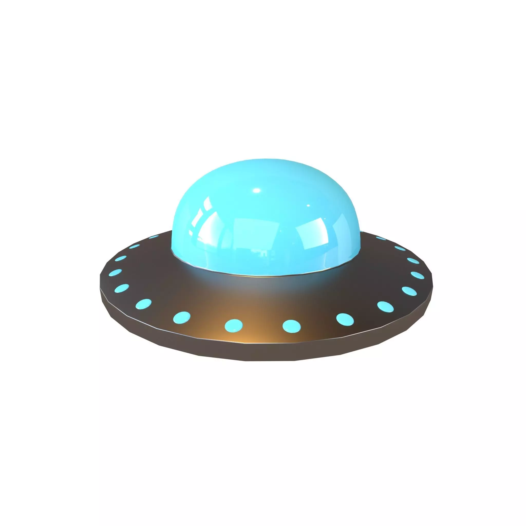 Cartoon UFO v1 002 Low-poly 3D model_0