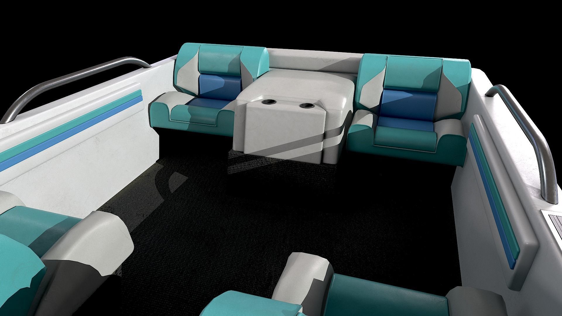 Motorboat Low-poly 3D model_10