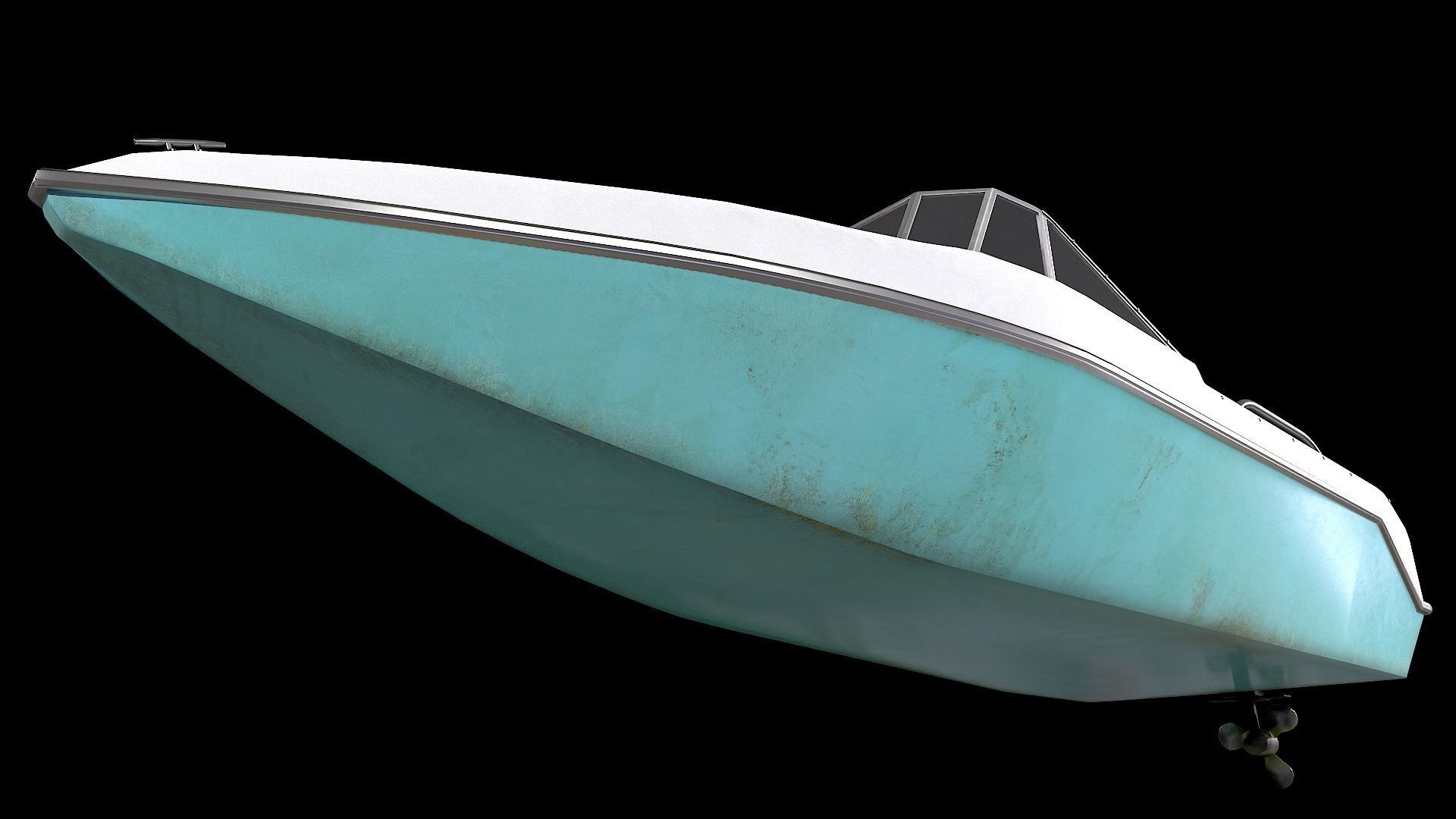 Motorboat Low-poly 3D model_13