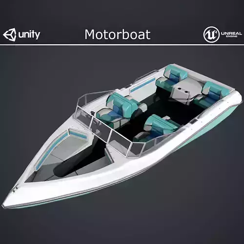 Motorboat Low-poly 3D model