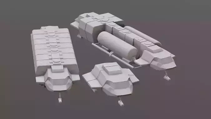 Visitors starships transport tanker pack Printable 3D print model