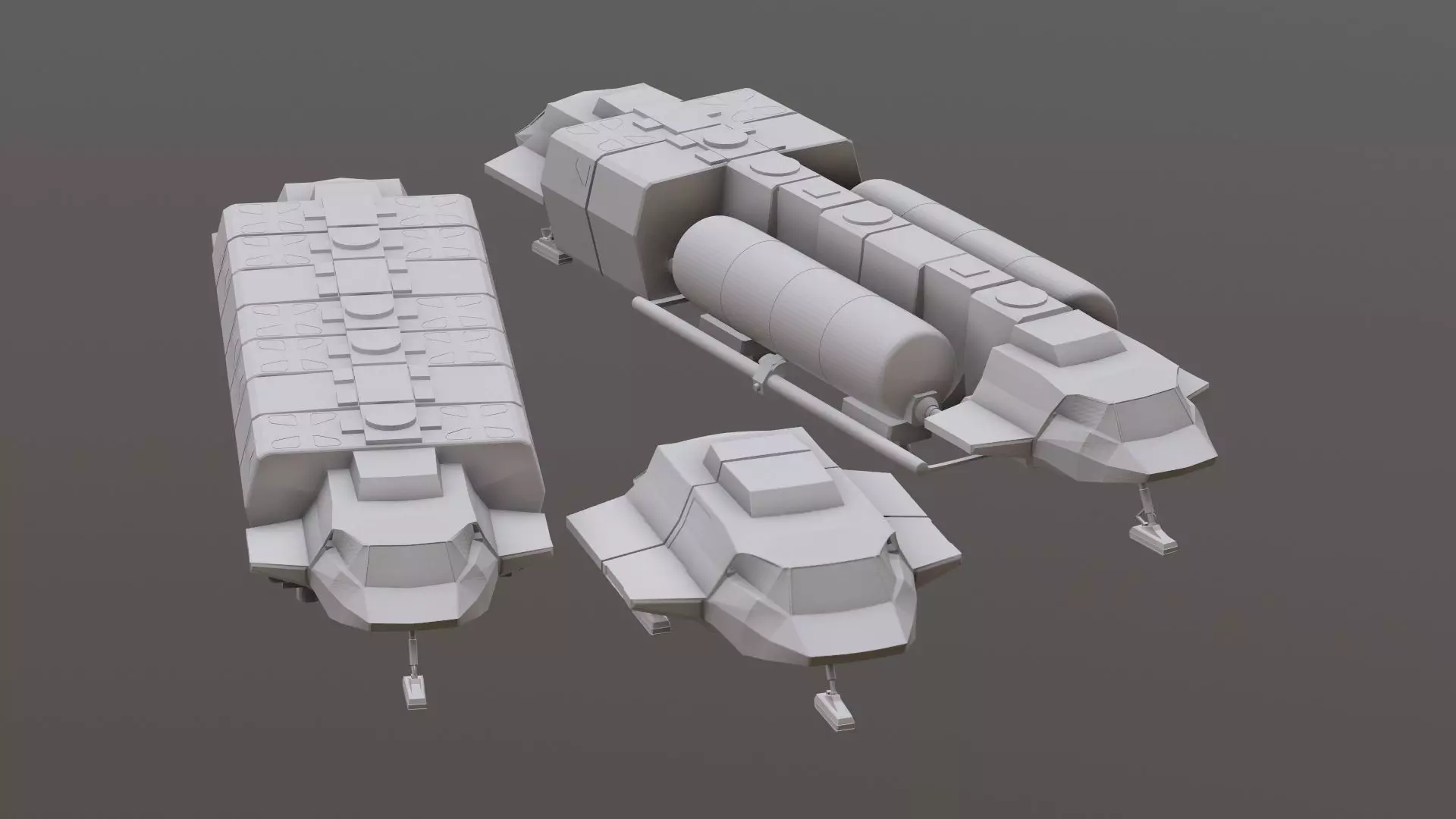 Visitors starships transport tanker pack Printable 3D print model_0