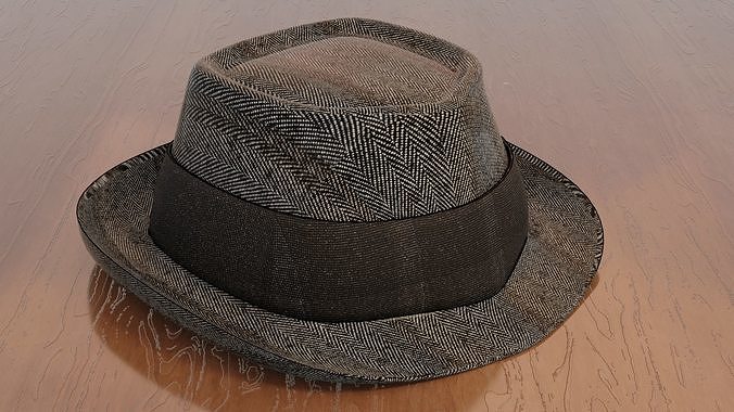 Fishbone Fedora Low-poly 3D model