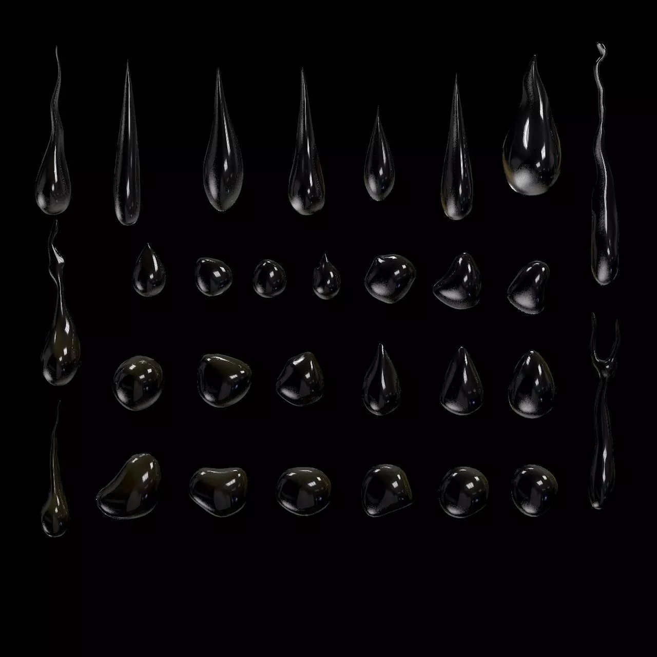  droplets bundle - patch of water drops 3D model_0