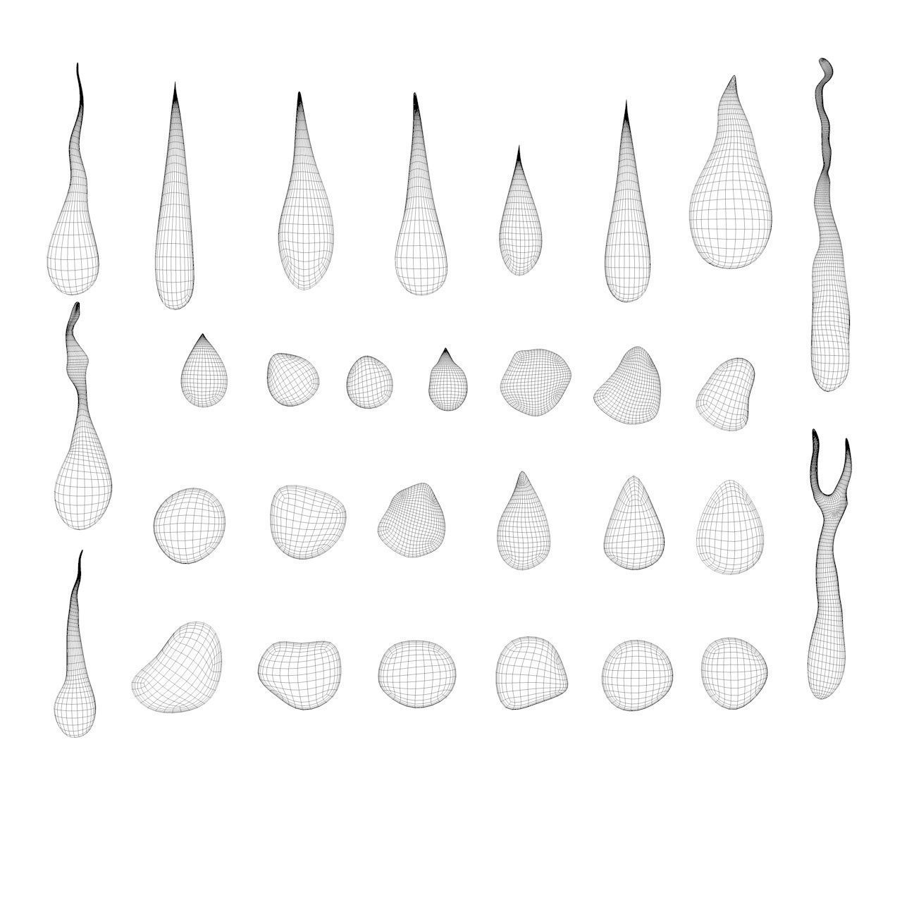  droplets bundle - patch of water drops 3D model_4