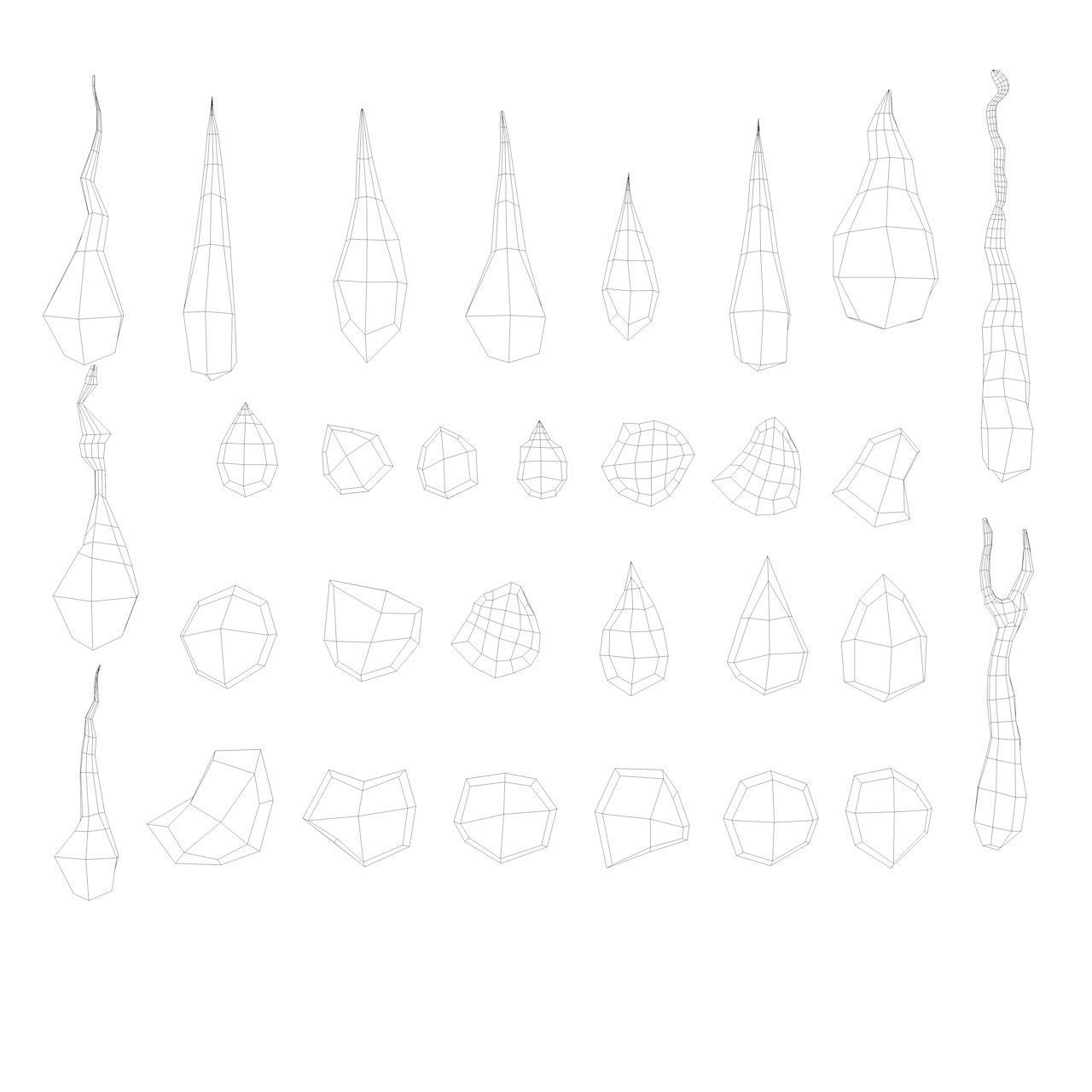  droplets bundle - patch of water drops 3D model_5