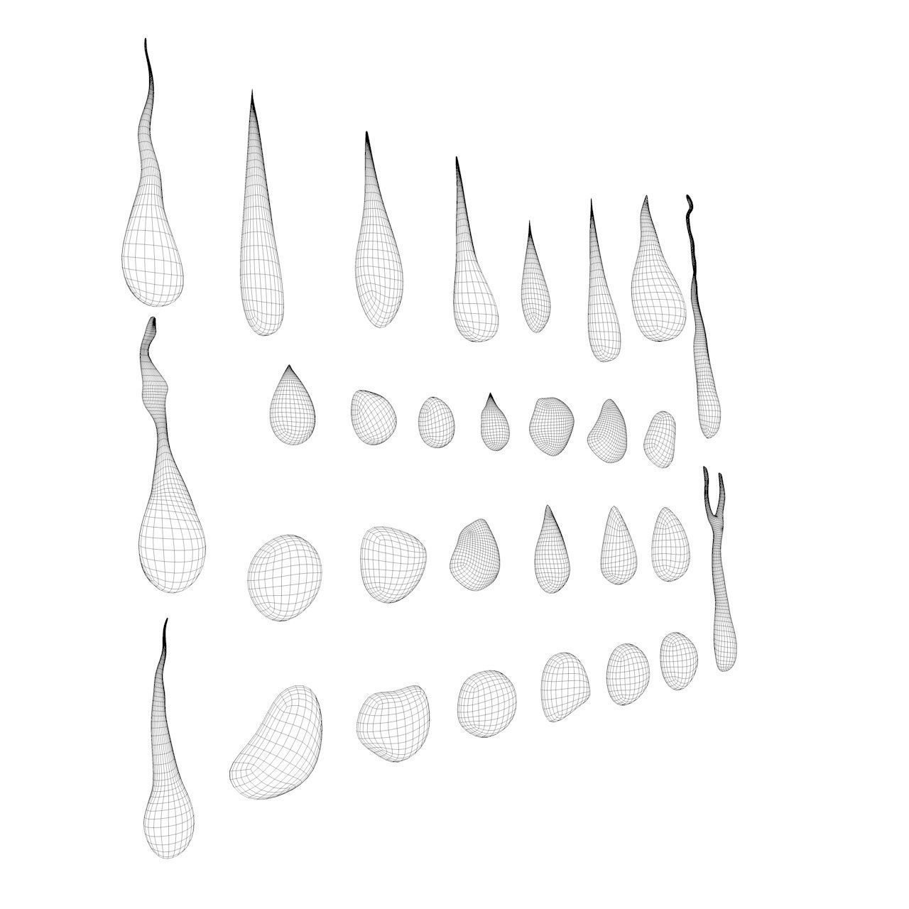  droplets bundle - patch of water drops 3D model_3