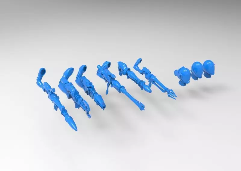 Evil Space Elf - Kab Footman or Scourge Set 3D print model_0