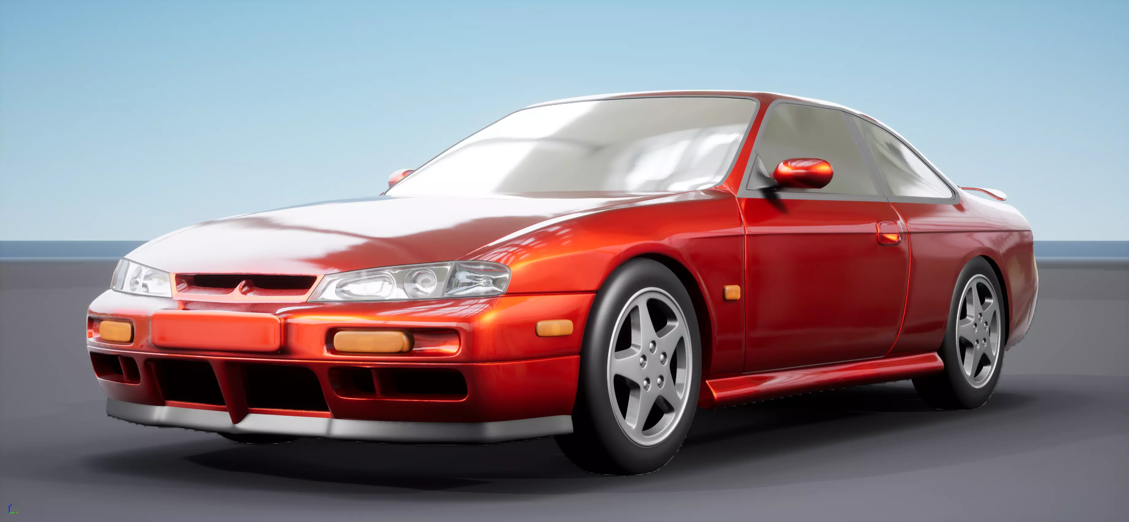 Nissan Silvia S14 kouki Stock 200SX Low-poly 3D model