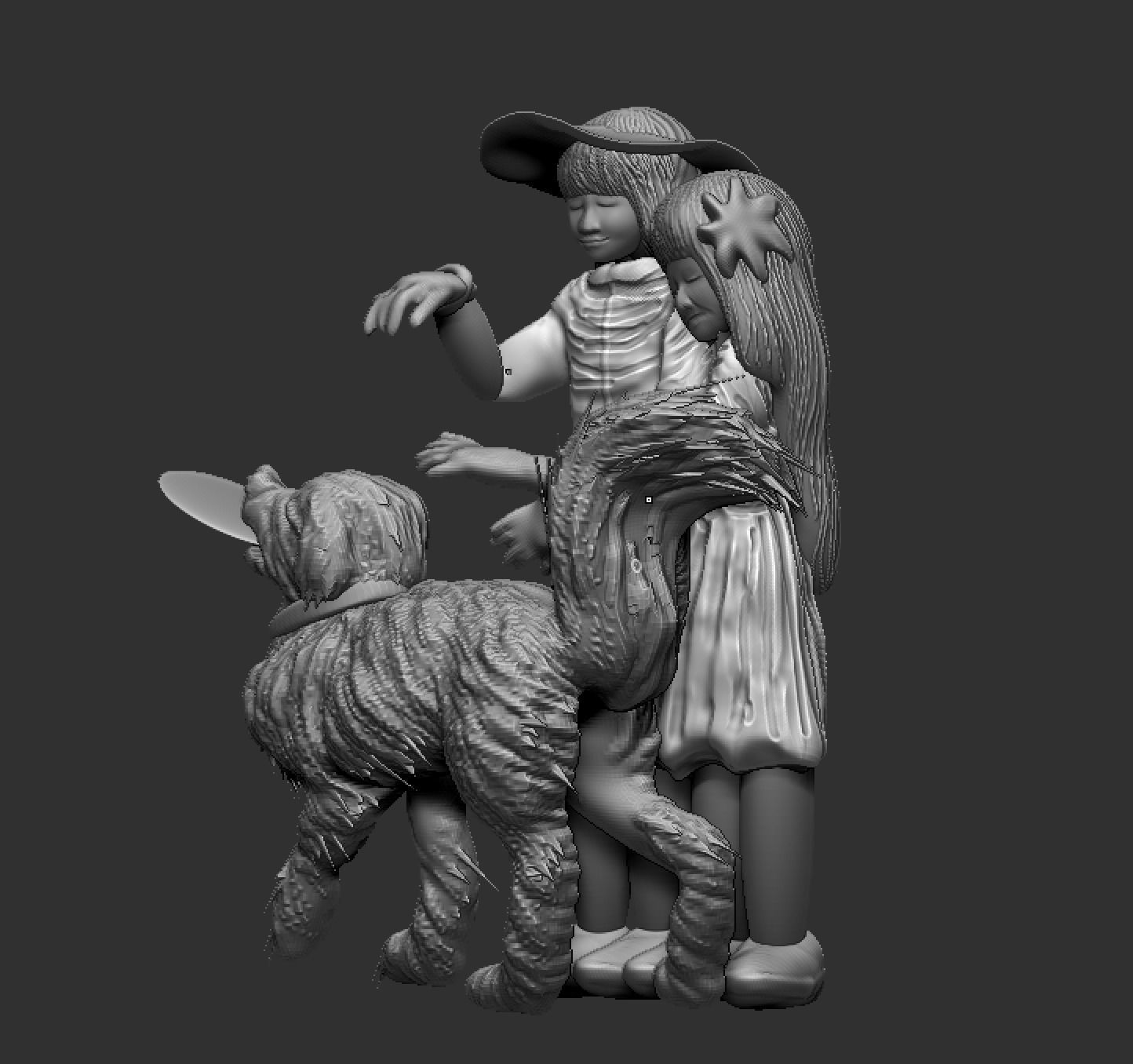 GIRLS WITH DOGE PRINTING MODEL 3D print model_2