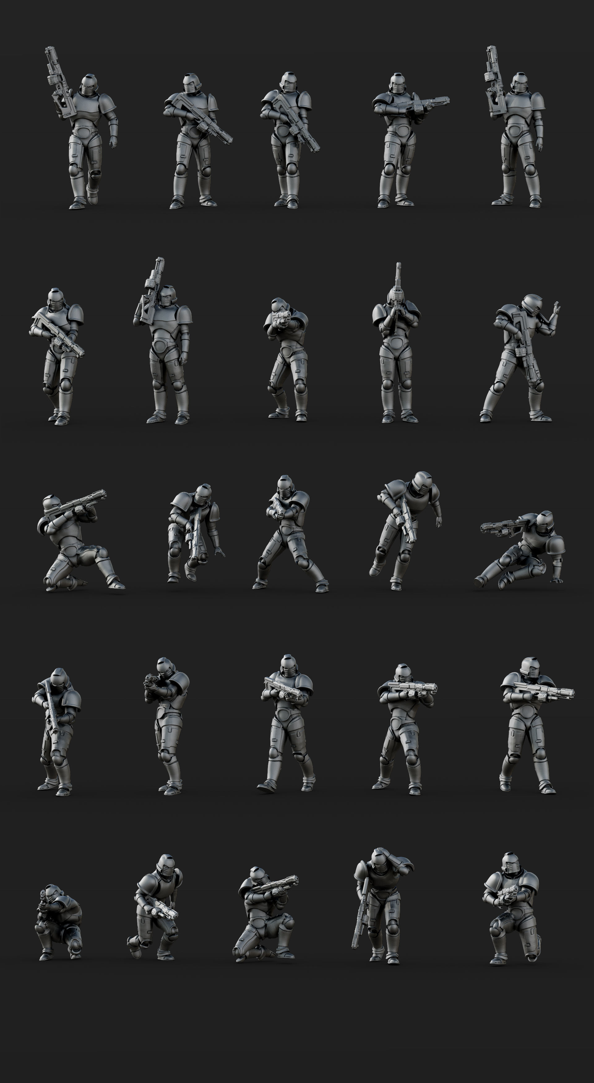  25 Sci Fi Soldier figures 3D print model_7