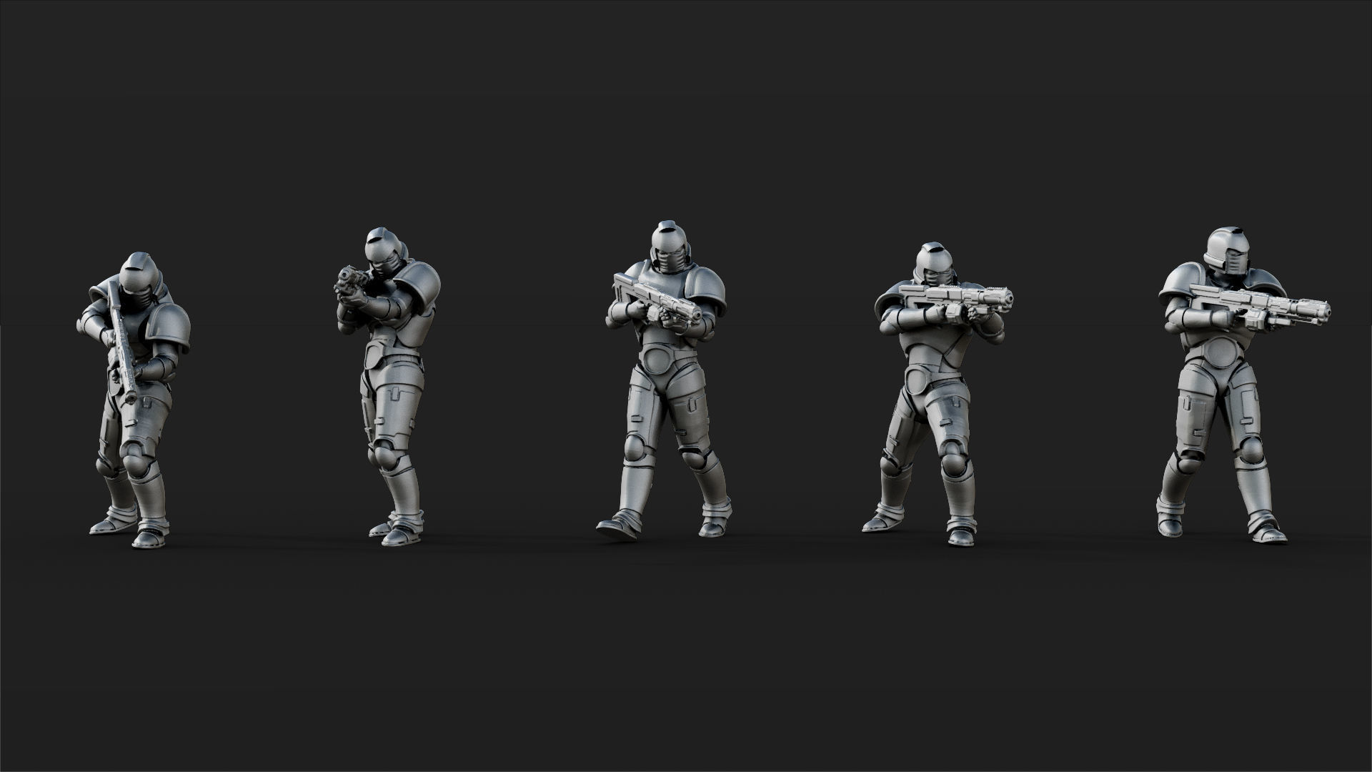  25 Sci Fi Soldier figures 3D print model_5