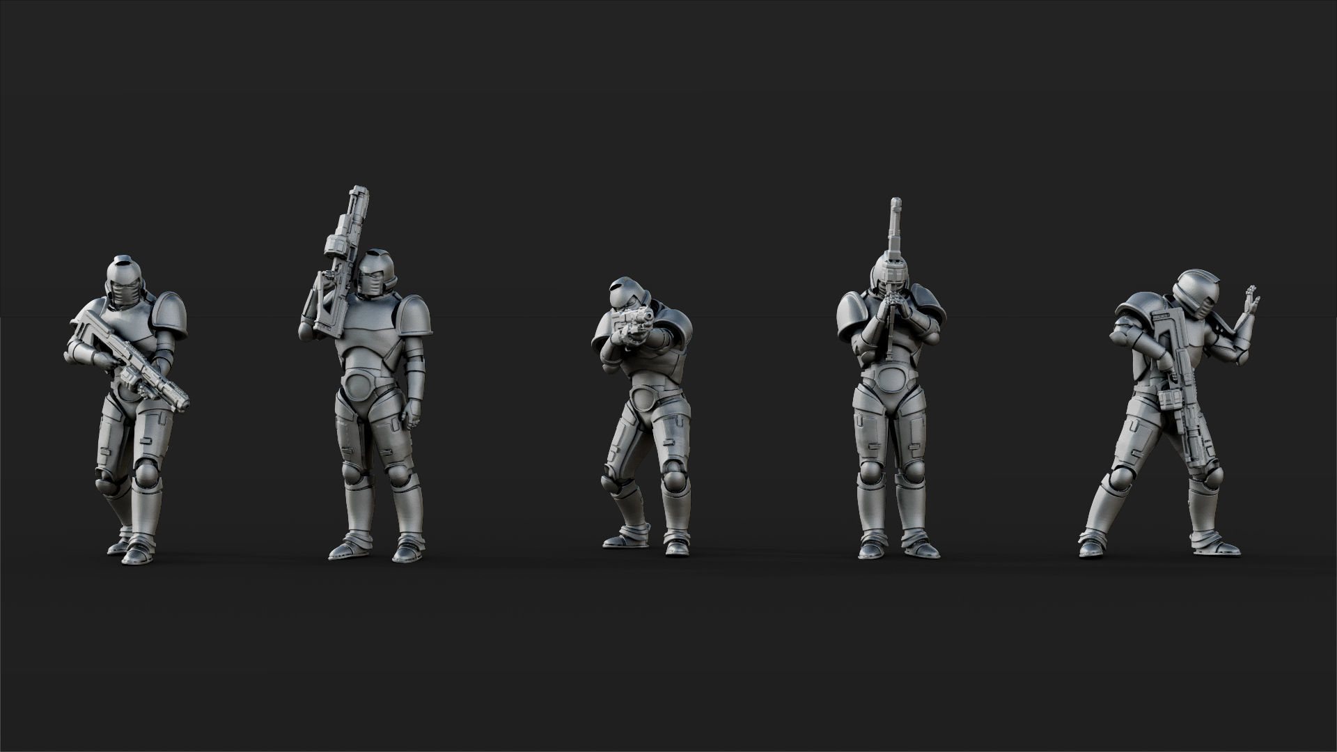  25 Sci Fi Soldier figures 3D print model_3