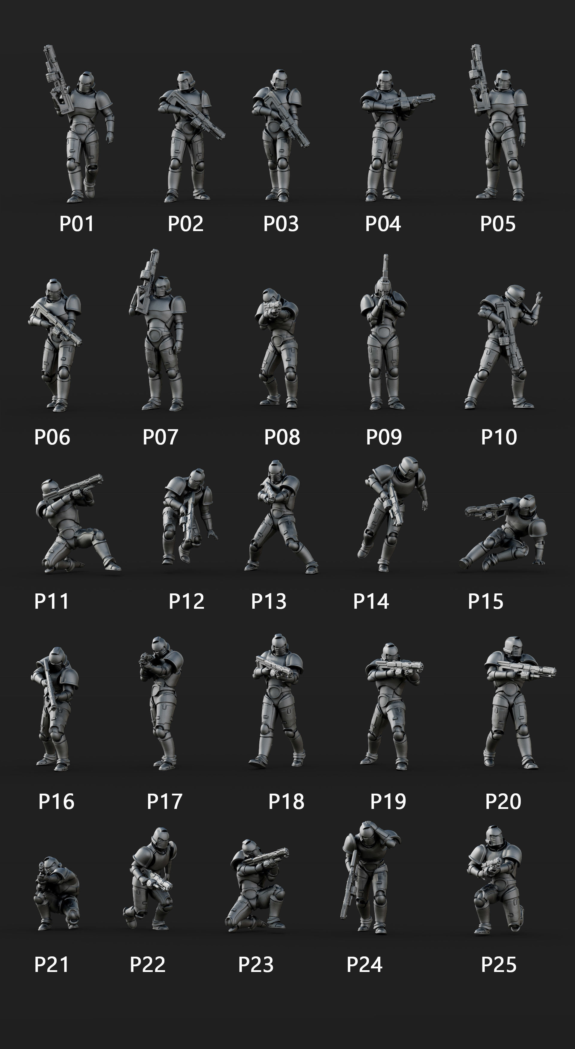  25 Sci Fi Soldier figures 3D print model_8