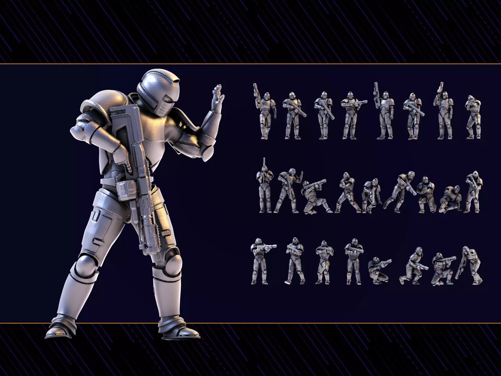 25 Sci Fi Soldier figures 3D print model