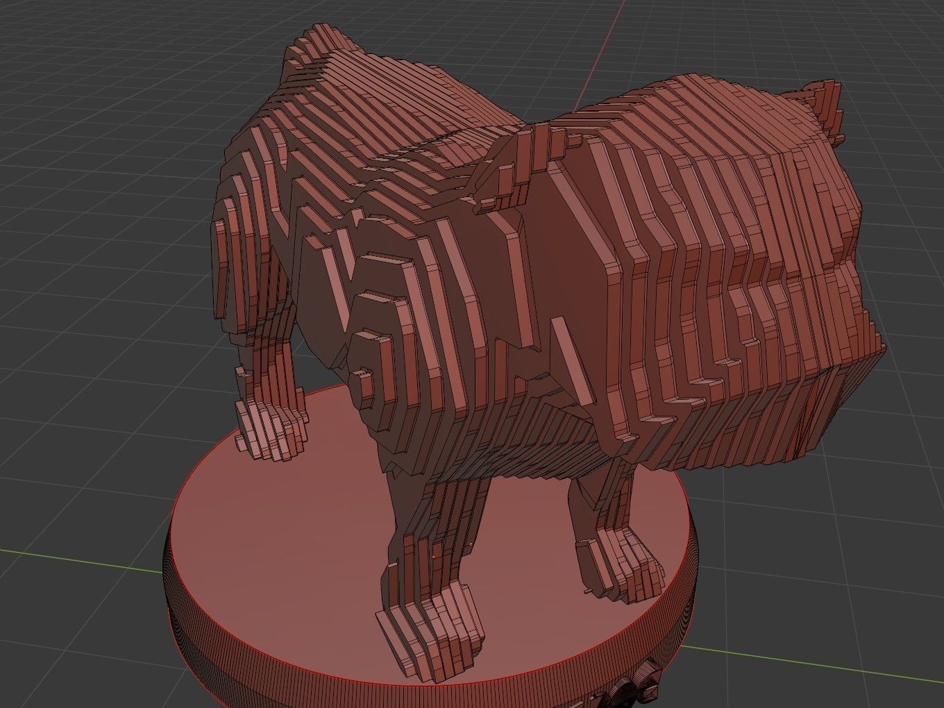 Parametric Bulldog Low-poly 3D model_8