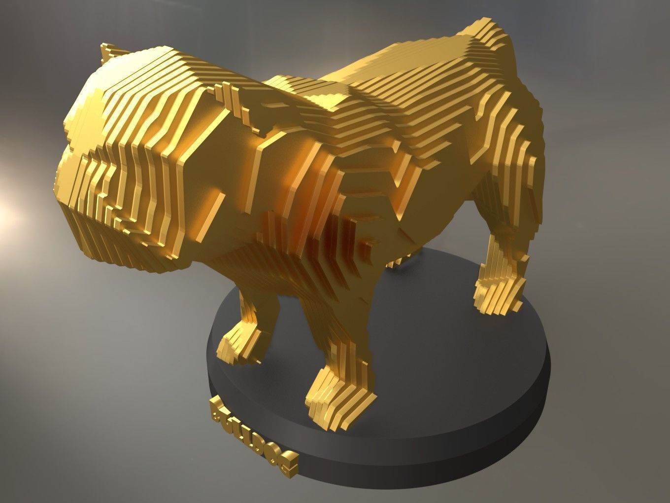 Parametric Bulldog Low-poly 3D model_4