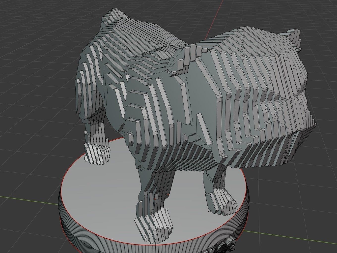 Parametric Bulldog Low-poly 3D model_7