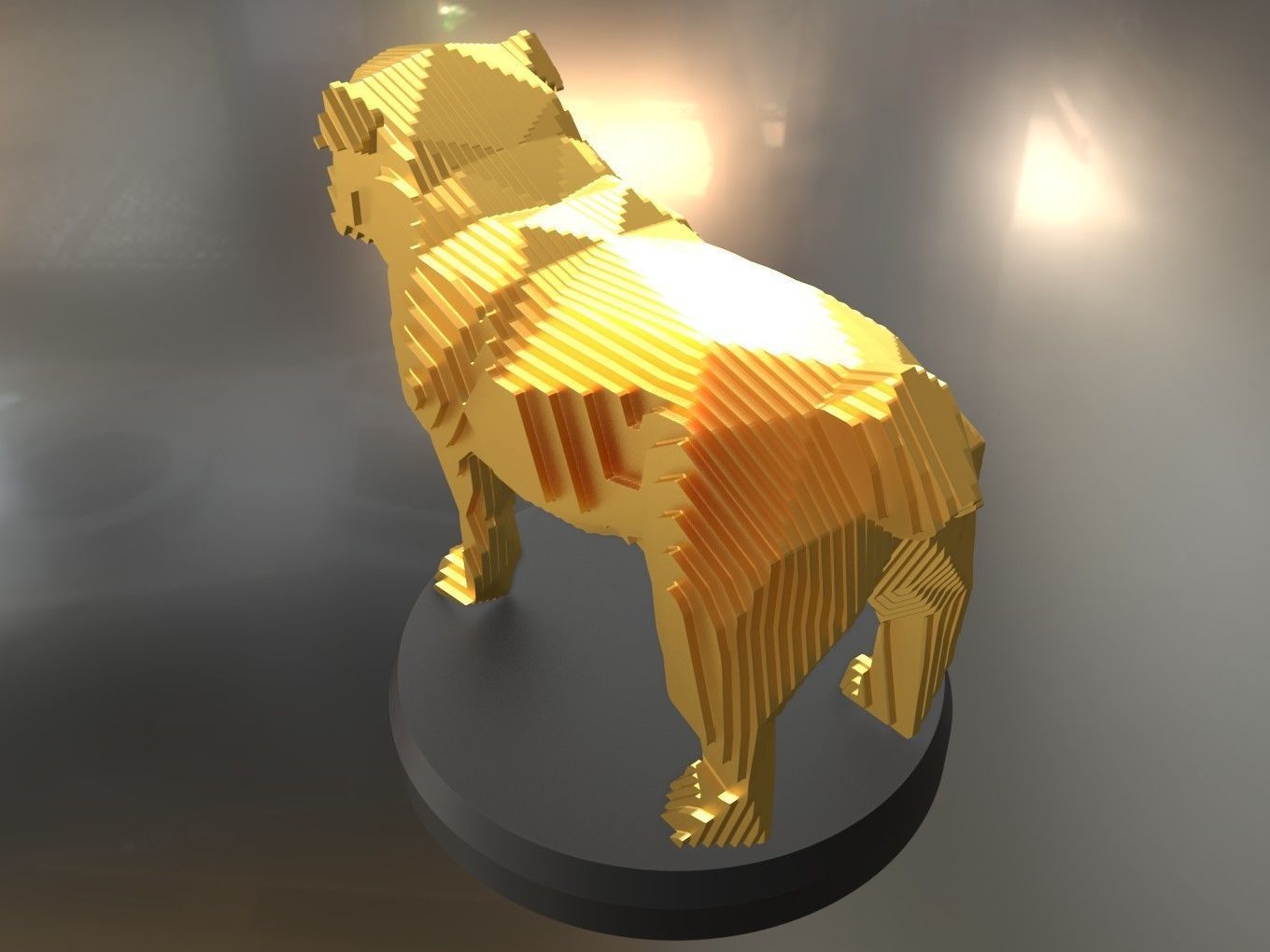 Parametric Bulldog Low-poly 3D model_3