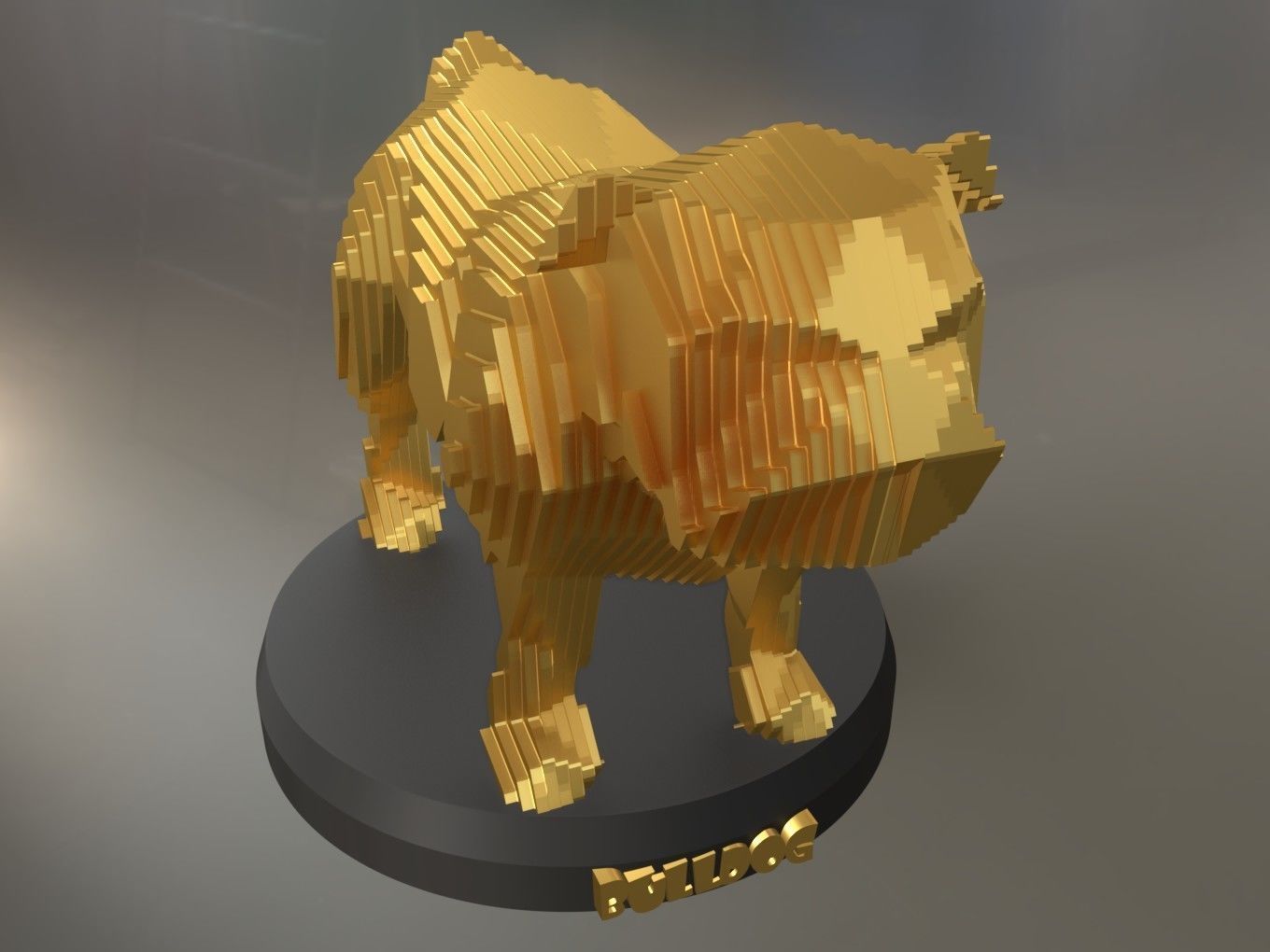 Parametric Bulldog Low-poly 3D model_5