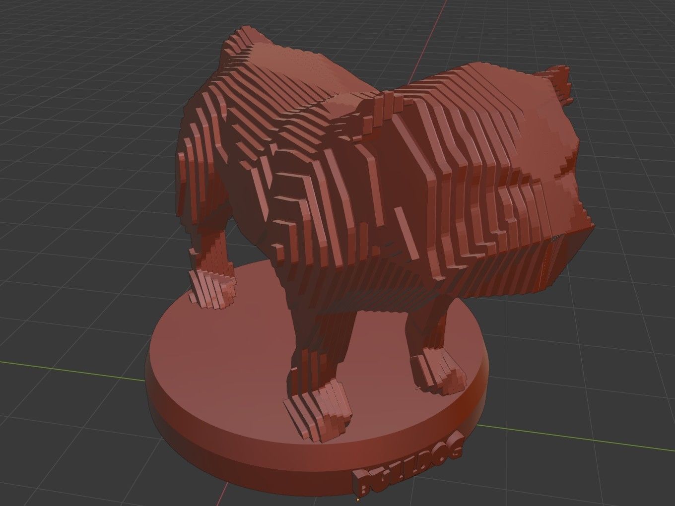 Parametric Bulldog Low-poly 3D model_9