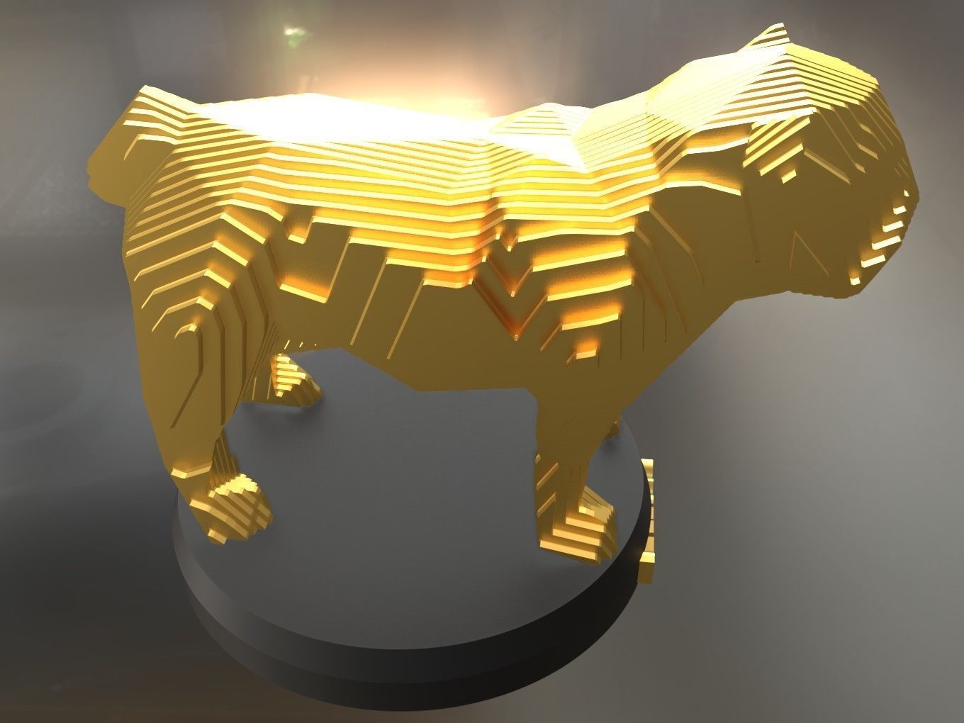 Parametric Bulldog Low-poly 3D model_1
