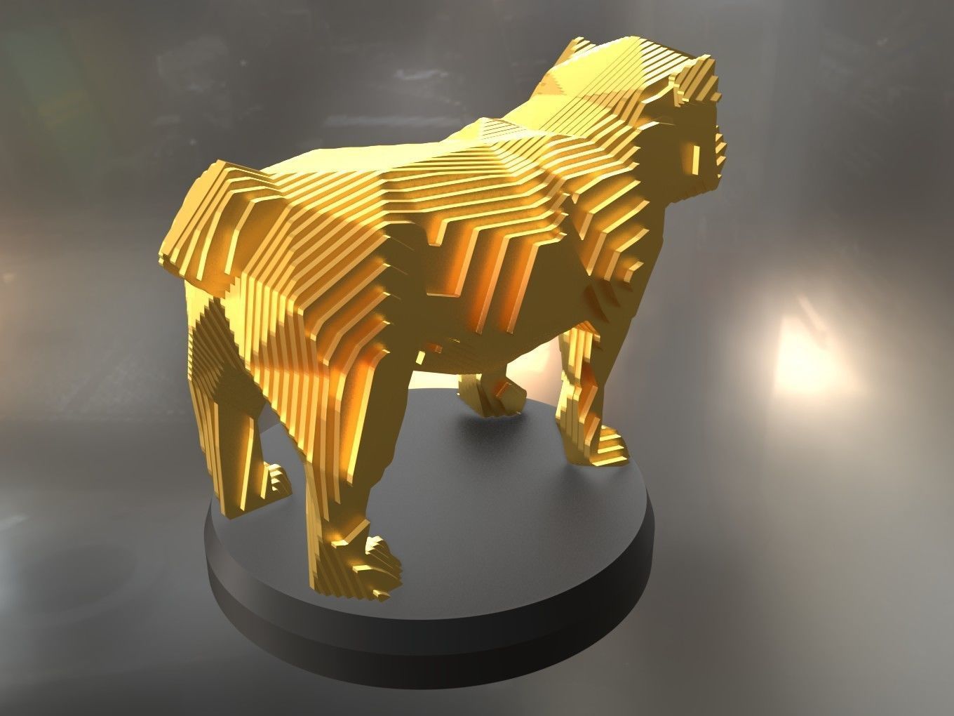 Parametric Bulldog Low-poly 3D model_2
