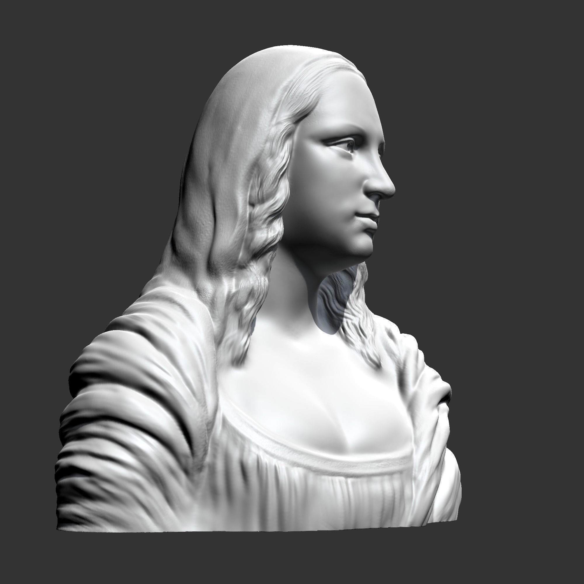 Mona Lisa 3D print model 3D print model_4