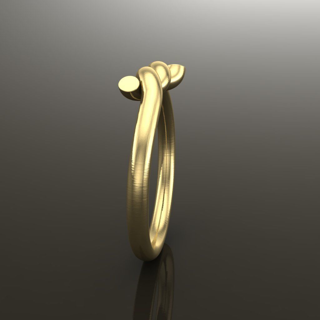 Simple Rope Knot Band Ring 3D print model_7