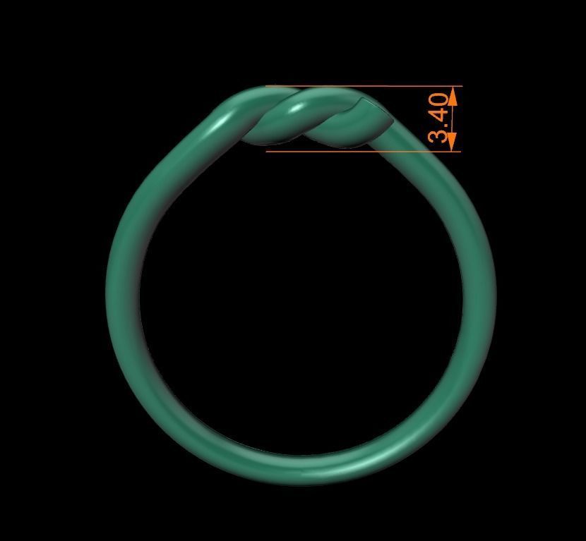 Simple Rope Knot Band Ring 3D print model_10