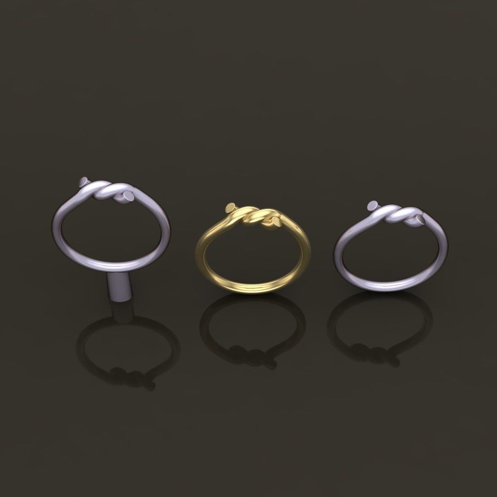 Simple Rope Knot Band Ring 3D print model_3