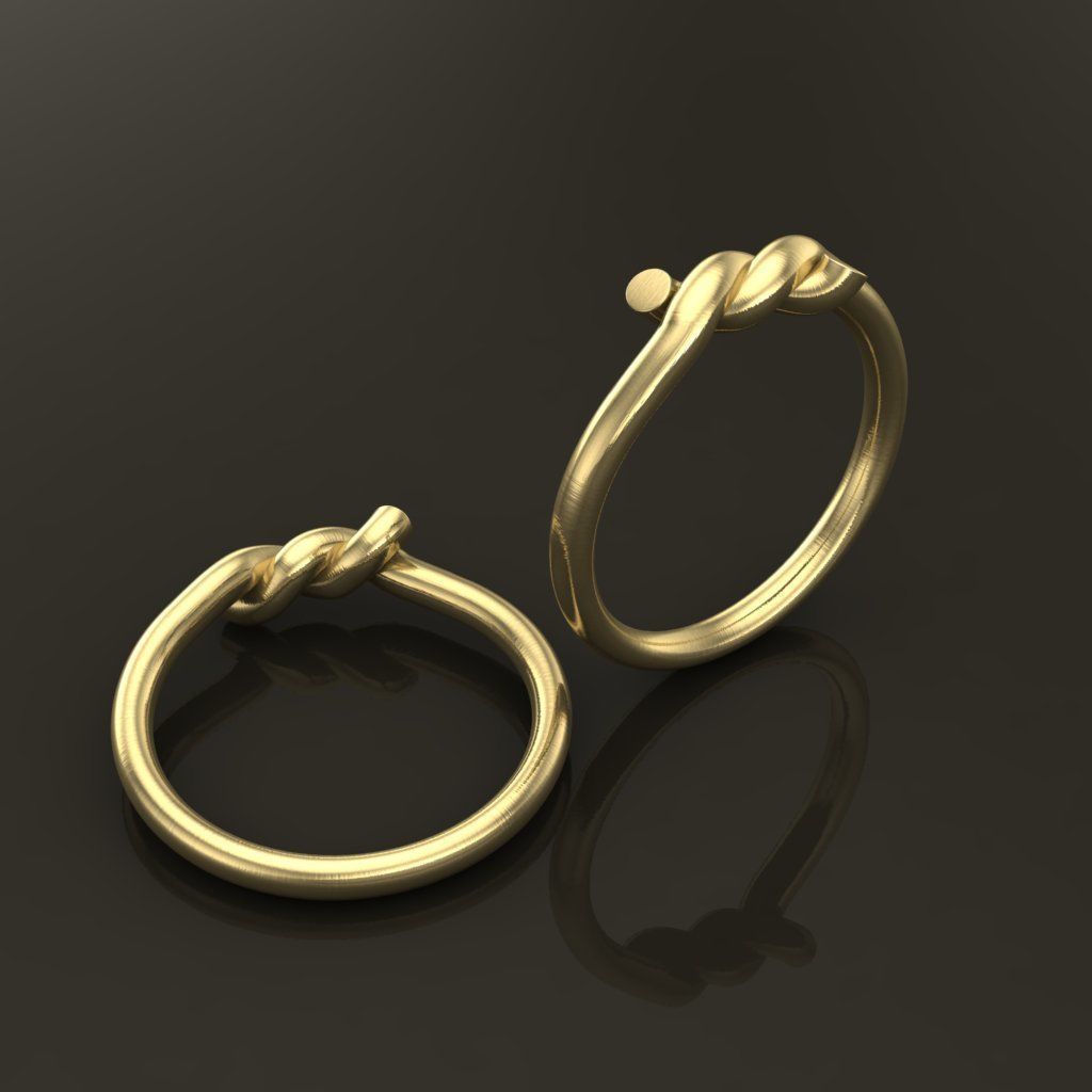 Simple Rope Knot Band Ring 3D print model_4