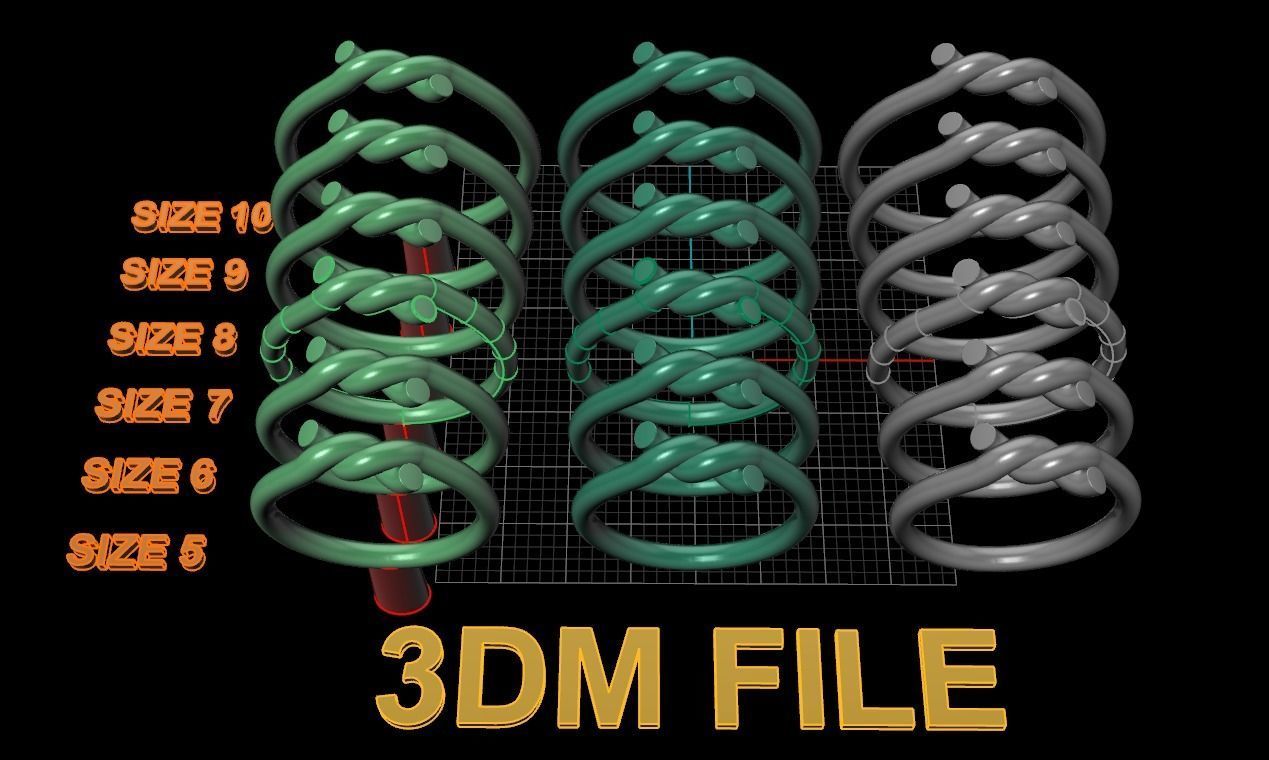 Simple Rope Knot Band Ring 3D print model_2