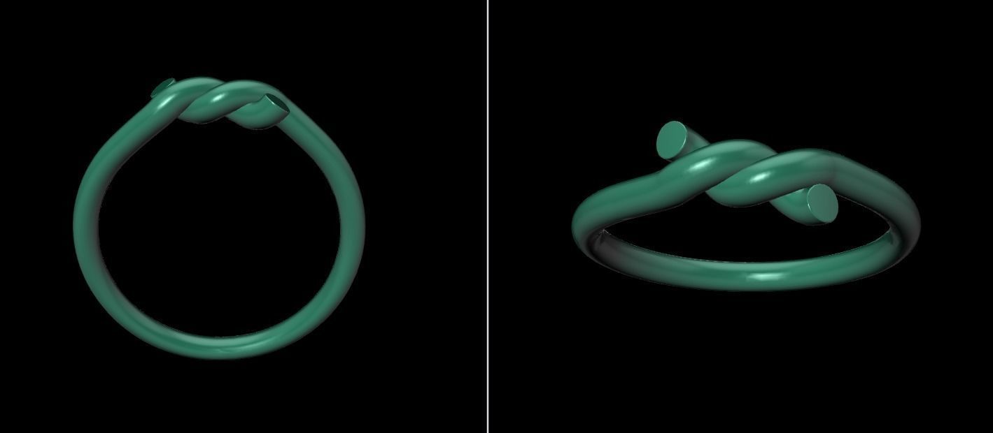 Simple Rope Knot Band Ring 3D print model_20