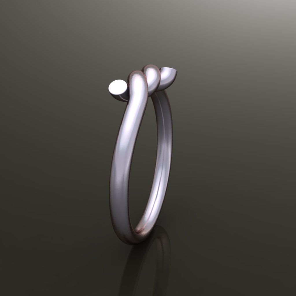 Simple Rope Knot Band Ring 3D print model_9