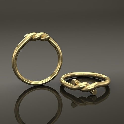 Simple Rope Knot Band Ring 3D print model