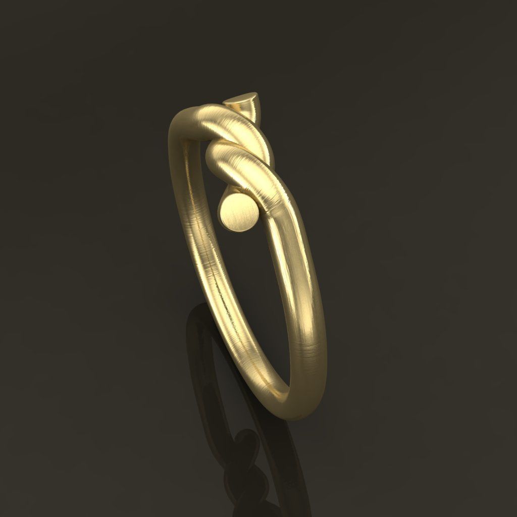 Simple Rope Knot Band Ring 3D print model_6