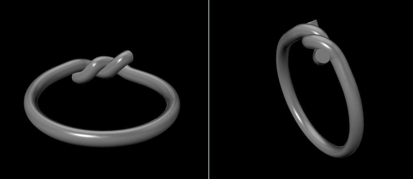 Simple Rope Knot Band Ring 3D print model_21