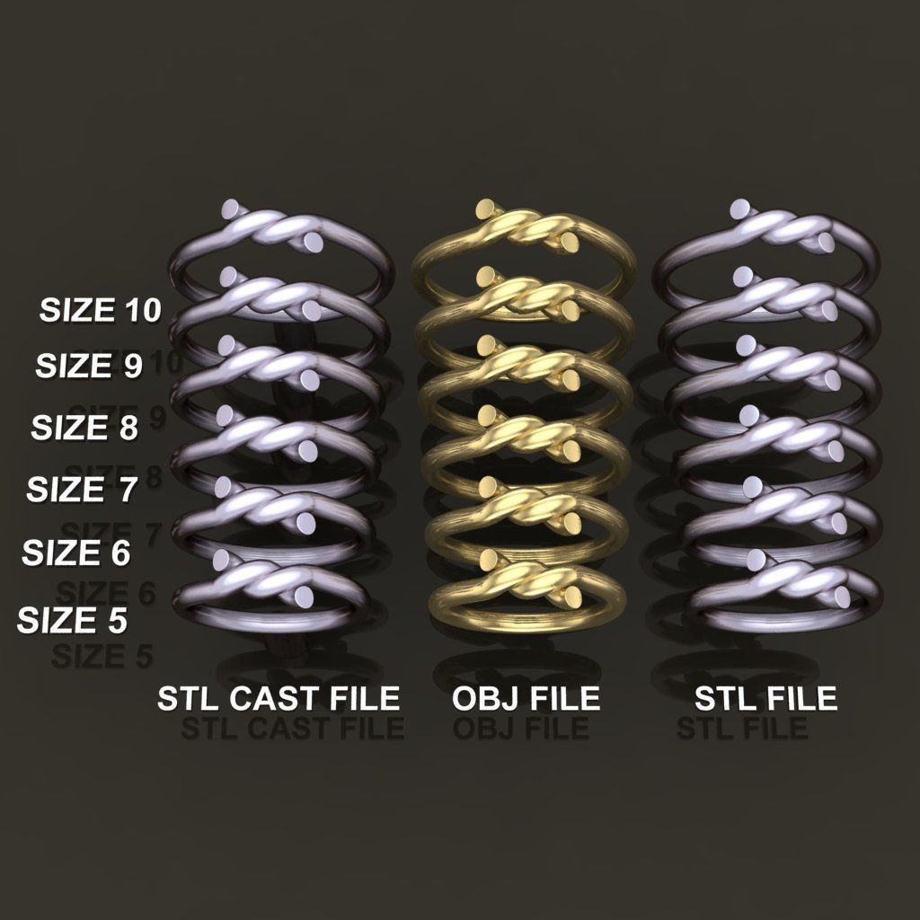 Simple Rope Knot Band Ring 3D print model_1