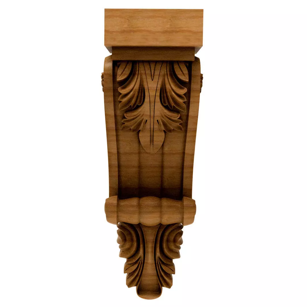 3D Model STL Capital ornate wooden corbel 3D model_0